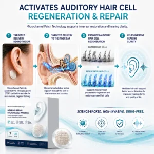 Alternative view of VOLCNE® Hearing Repair Microneedle Patches